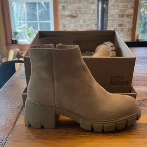 Steve Madden Beige Ankle Booties